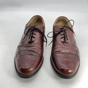 Vintage French Shriner Shoes‎ Mens 10.5 M Oxfords Brown Leather Wing-Tip Brogue